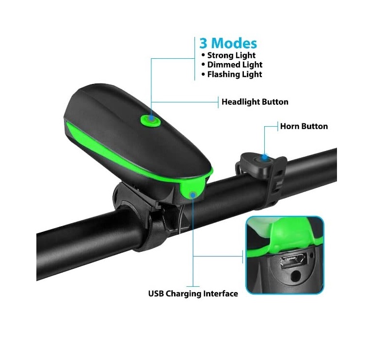 Luz y Bocina para Bici Recargable EL480 - Image 3