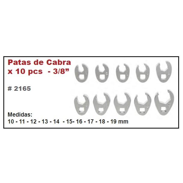 LLave Pata de Cabra x10 pz Eurotech - Image 2