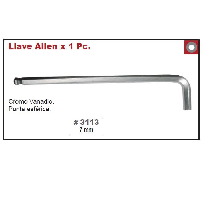 LLave ALLEN 7mm x1 pz Eurotech - Image 2