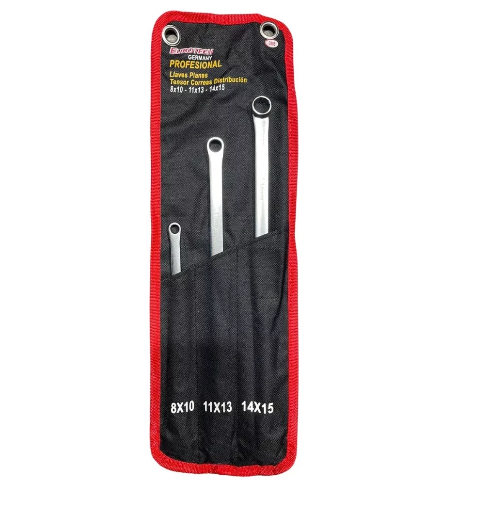 Llave Larga PLANAS estriadas Tensor Correas x3 pz En BOLSA Eurotech