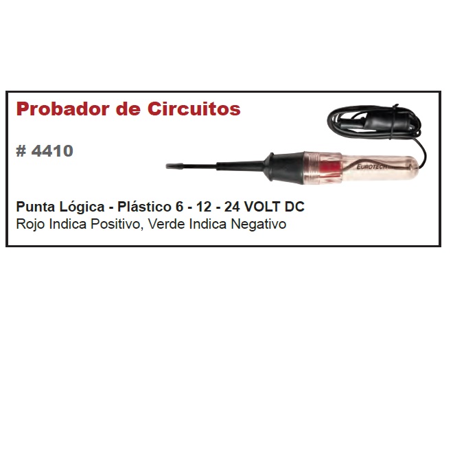 Tester Probador de Circuitos Punta Logica 6v 12v 24v Eurotech - Image 3