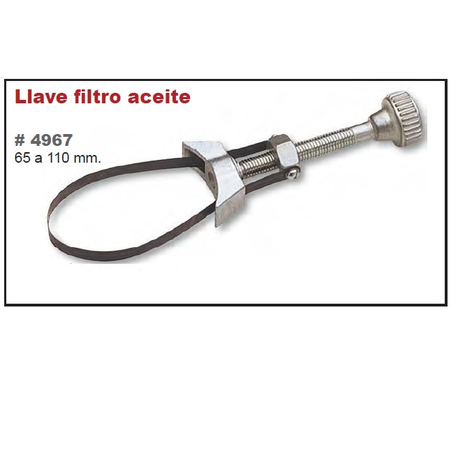 LLAVE Sacafiltro Aceite CHICA Tornillo (65-110mm) Eurotech - Image 2