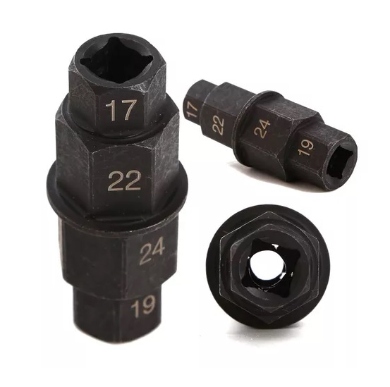 Tubo 4 hexagonos Desmontar Rueda y Carter Moto. 17-19-22-24mm