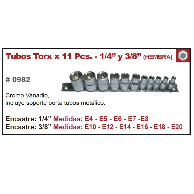 Torx x 11Pcs HEMBRA (1/4"-3/8") Eurotech - Image 5