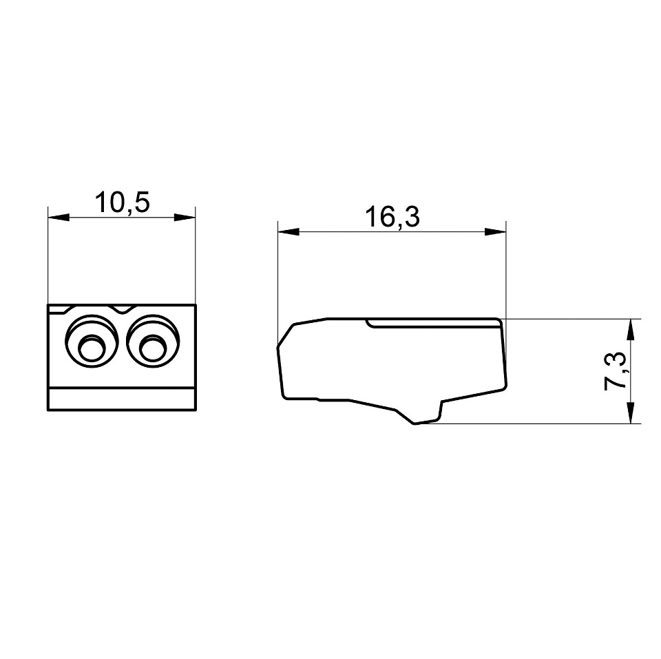 Conector FIJO 2polos 450v 24amp para Cable 0,5a2,5mm - Image 2