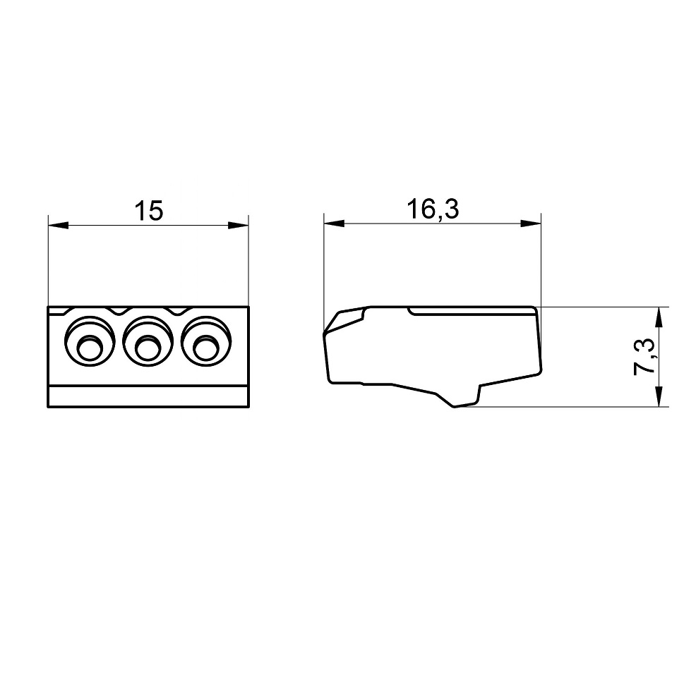 Conector FIJO 3polos 450v 24amp para Cable 0,5a2,5mm - Image 4