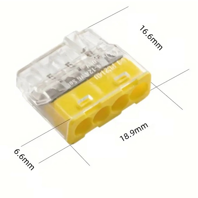Conector FIJO 4polos 450v 24amp para Cable 0,5a2,5mm - Image 3