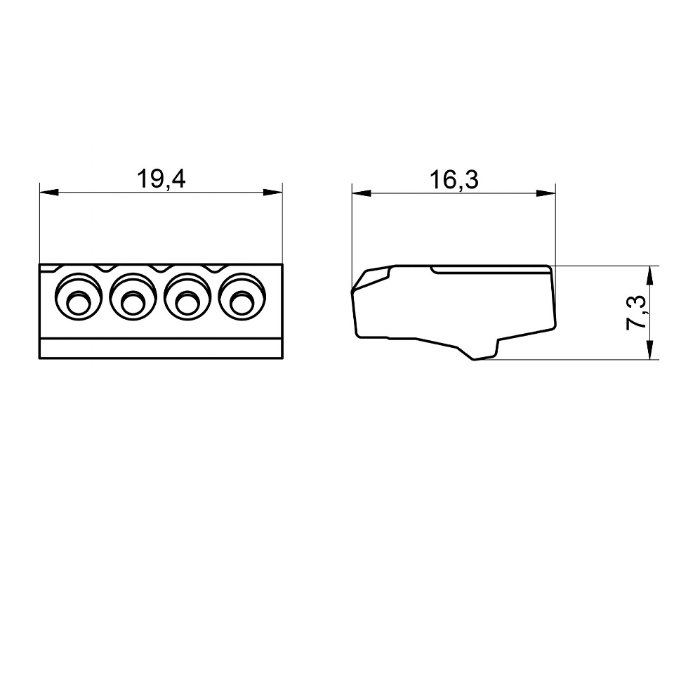 Conector FIJO 4polos 450v 24amp para Cable 0,5a2,5mm - Image 2