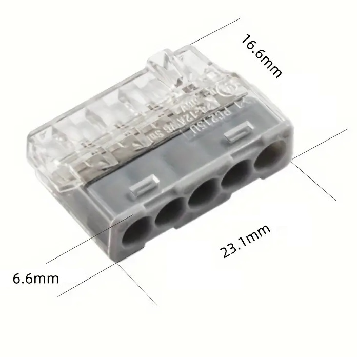 Conector FIJO 5polos 450v 24amp para Cable 0,5a2,5mm - Image 3