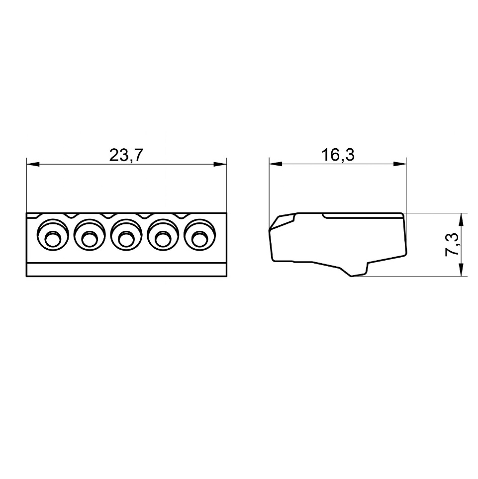 Conector FIJO 5polos 450v 24amp para Cable 0,5a2,5mm - Image 2