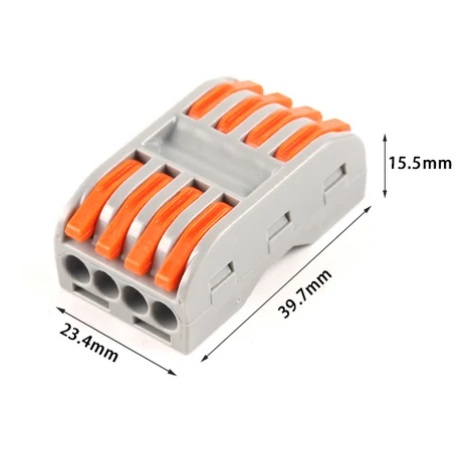 Conector REUTILIZABLE 4polos en Linea 450v 24amp para Cable 0,5a4mm - Image 2