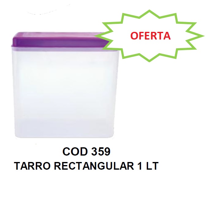 Tarro rectangular 1 Lts