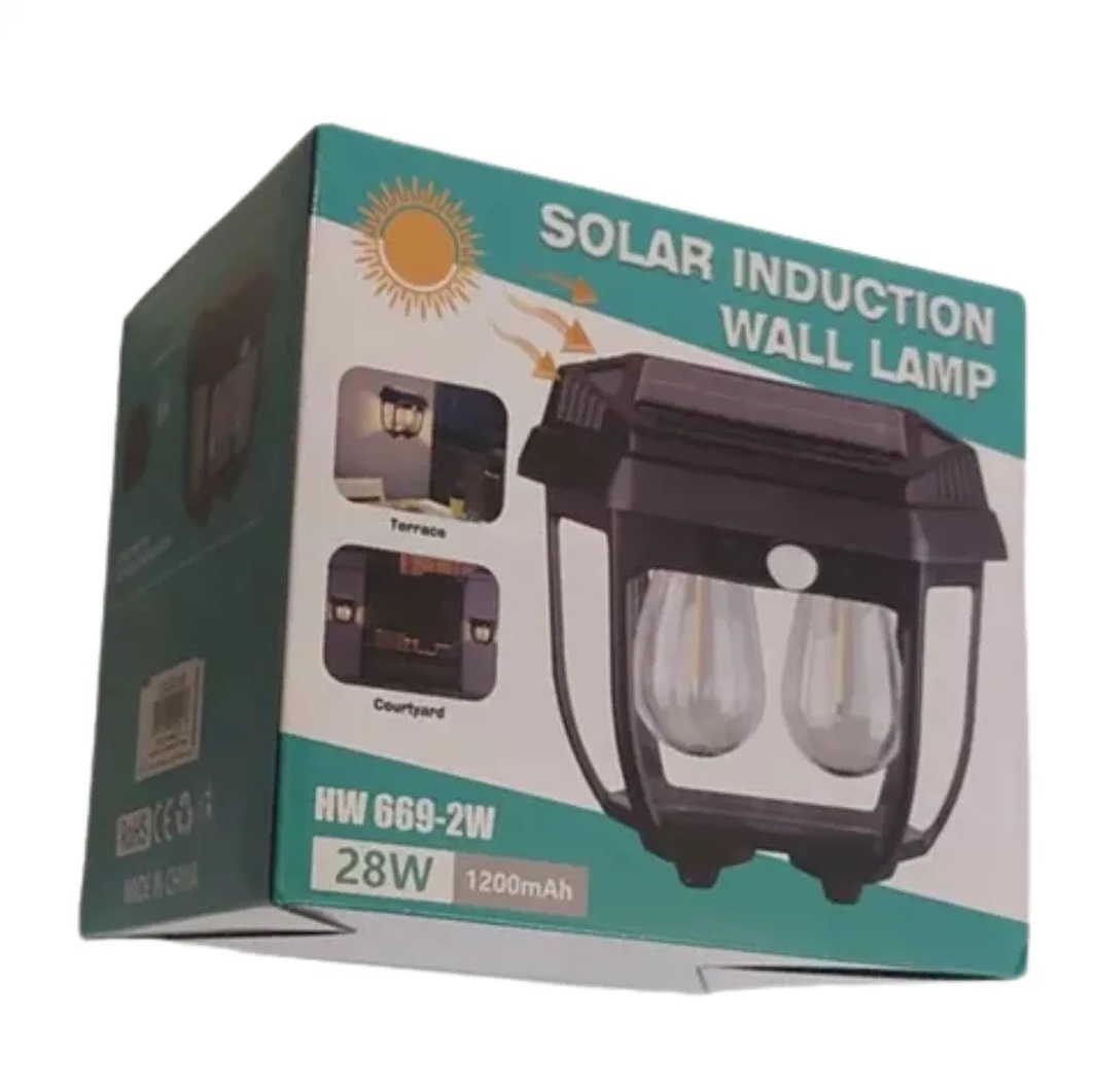 Lampara Solar Filamento x2 exterior HW-669-2W - Image 2