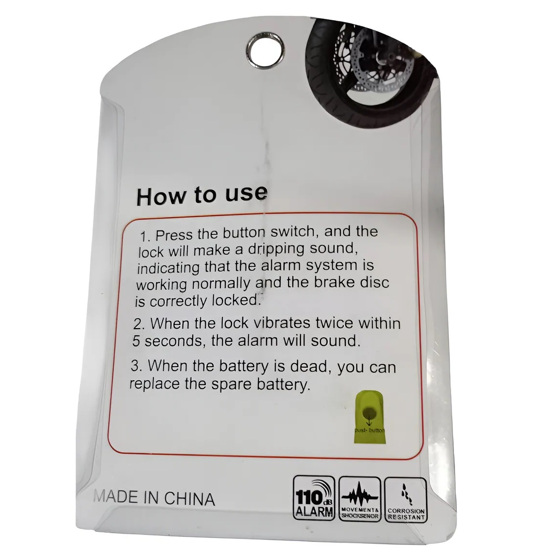 Traba disco MOTO con Alarma - Image 2