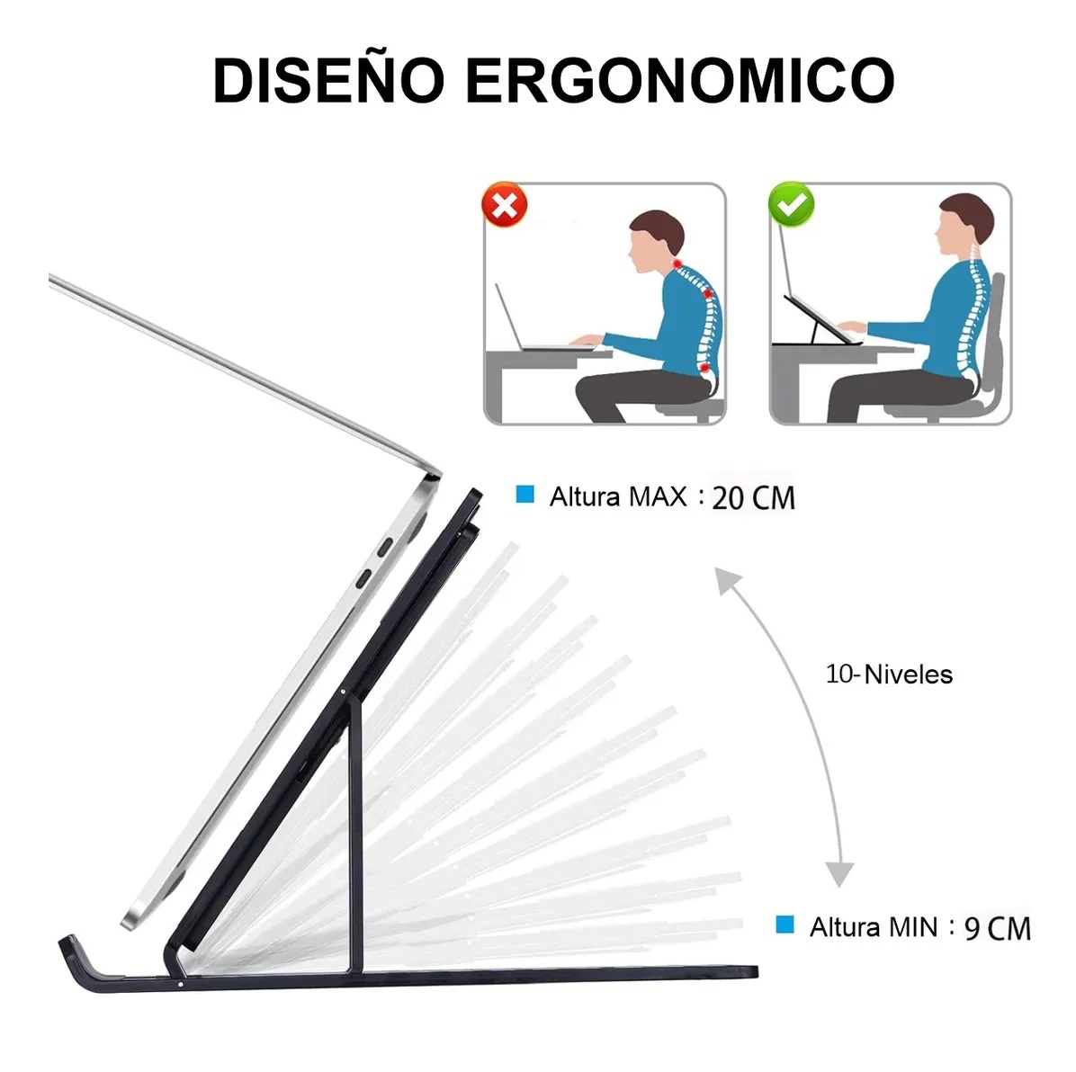 Soporte Notebook Negro RT007 - Image 7