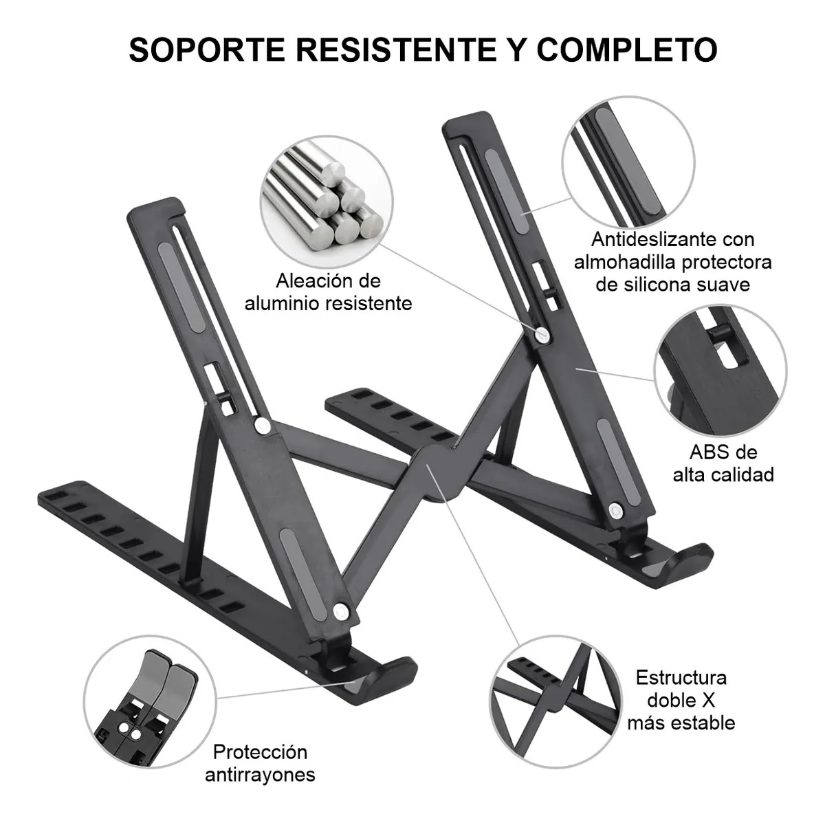 Soporte Notebook Negro RT007 - Image 4