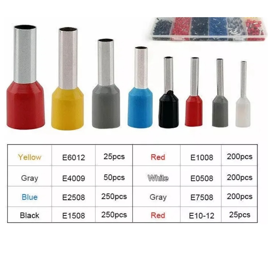 Surtido terminales Tubulares 1200pz con pinza - Image 7