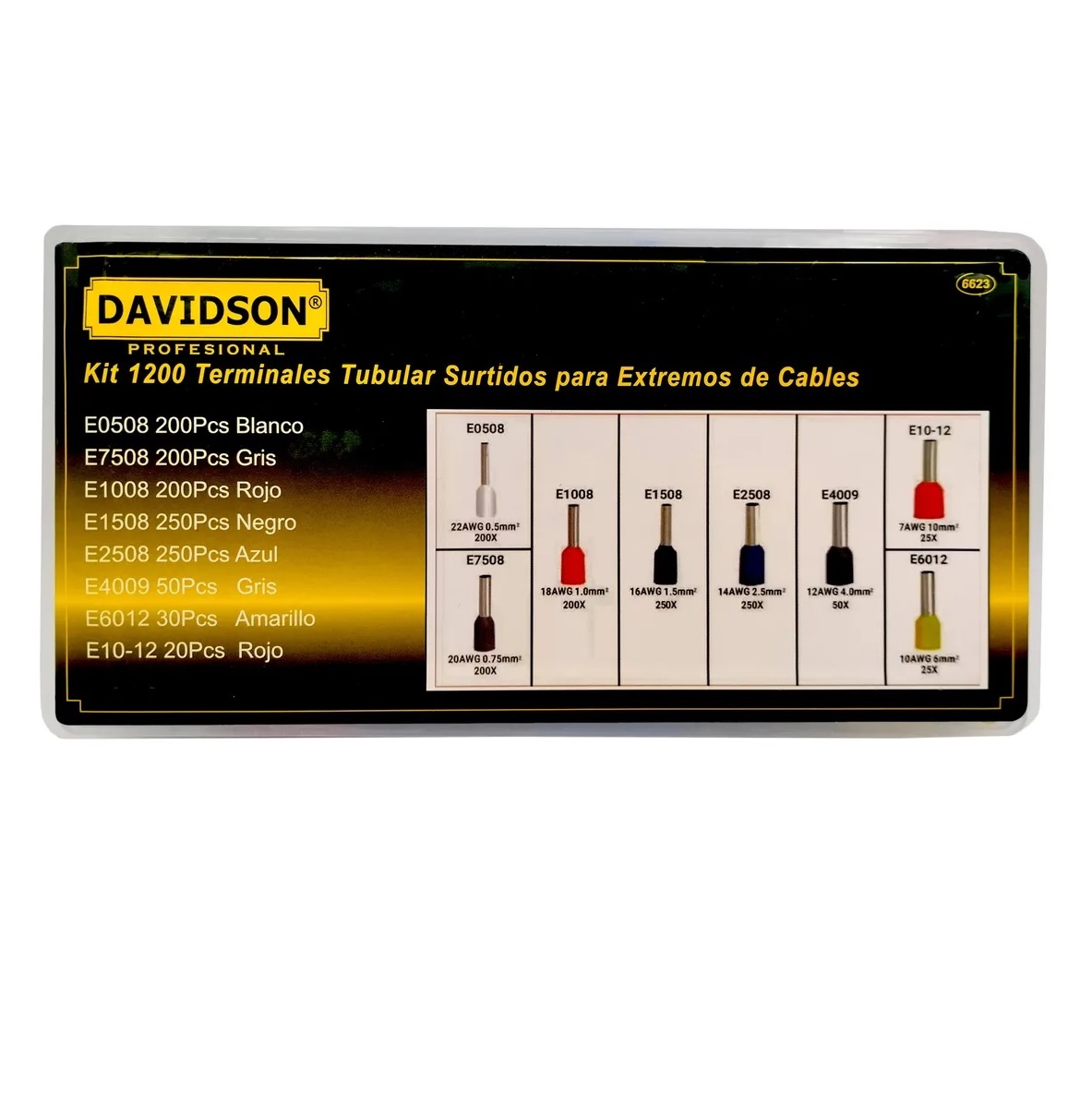 Surtido terminales Tubulares 1200pz con pinza - Image 4