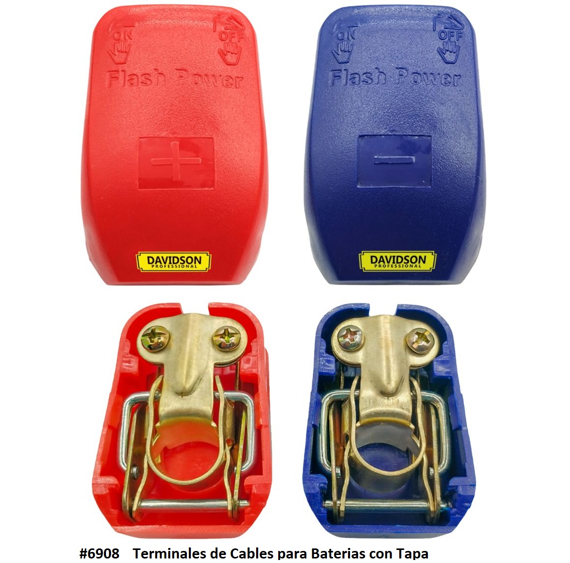 Borne para Bateria con Tapa juego x2+-