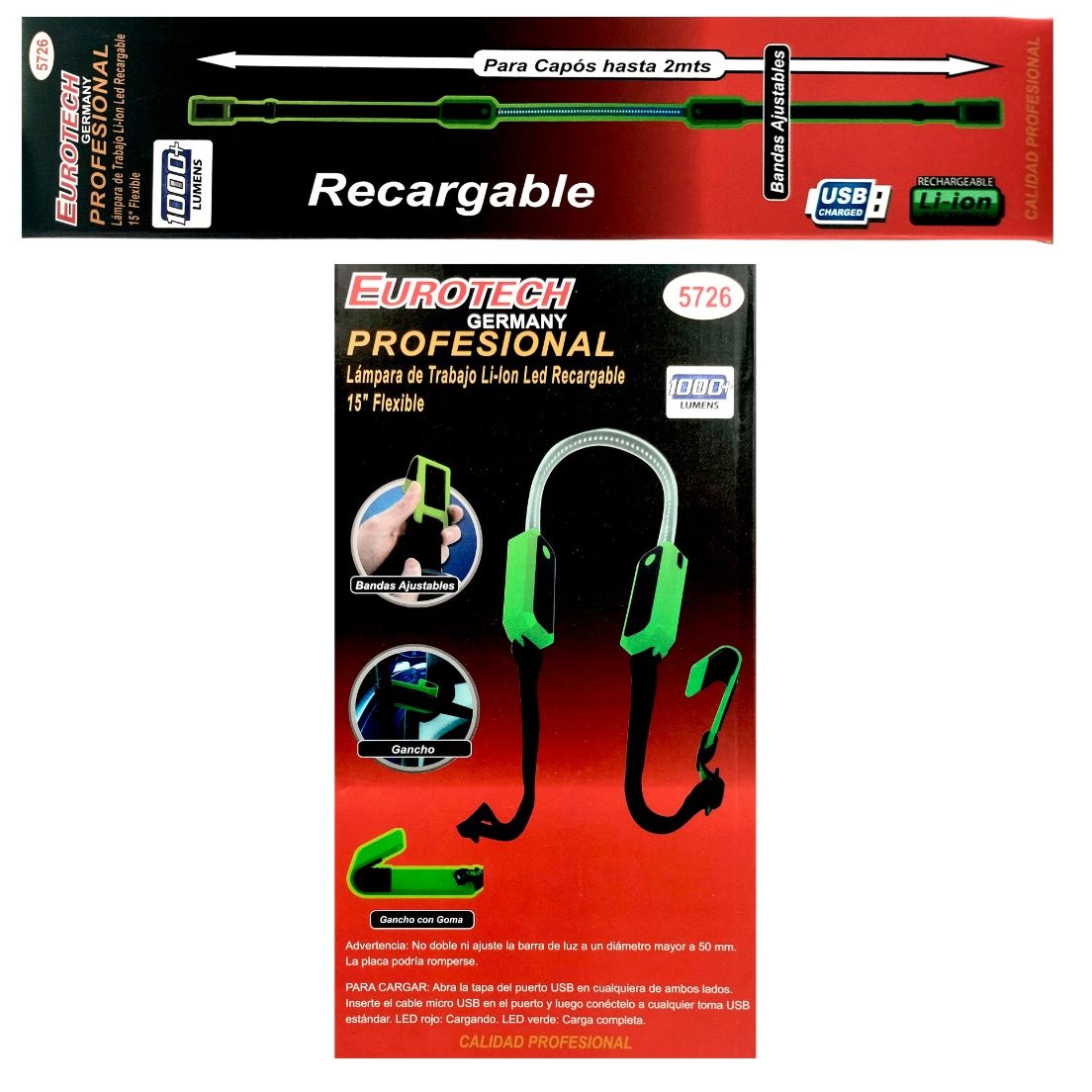 Lampara de Trabajo LED flexible LED RECARGABLE - Image 2