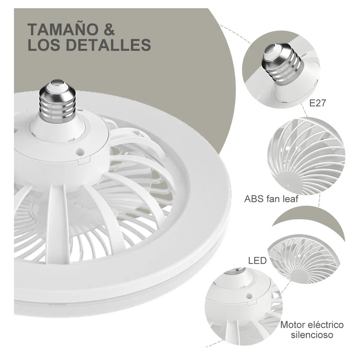 Lampara Ventilador E27 Control remoto - Image 2