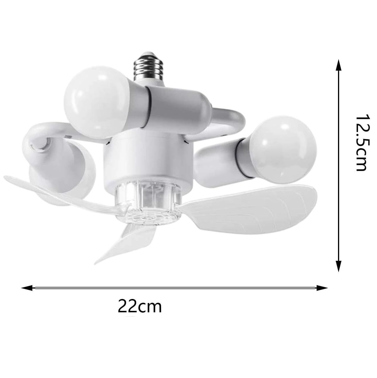 Lampara Ventilador de Techo 3aspas p/portalampara E27 BRAZOS con LUZ - Image 2