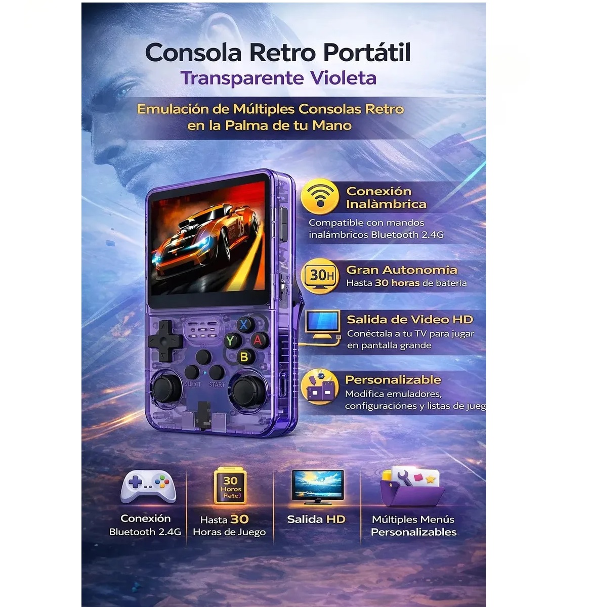 Consola portatil juegos pantalla IPS 3,5" codigo abierto - Image 3
