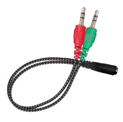Cable adaptador 2 PLUG 3.5 ST A 1 JACK 3,5 ST Divisor Mic y Auricular - Image 2