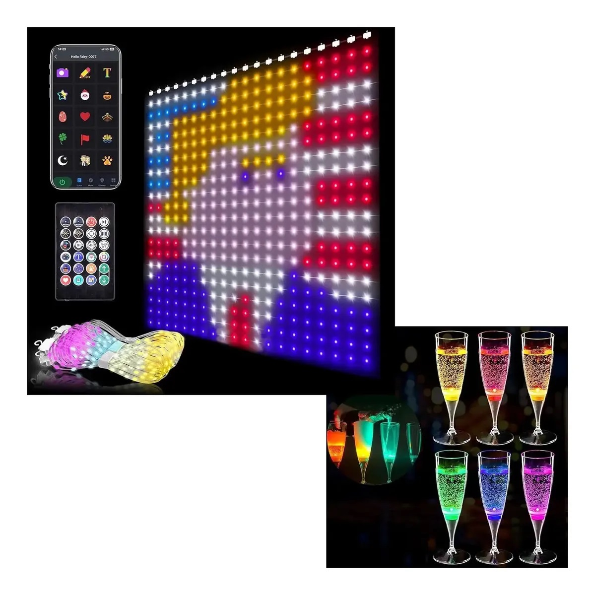 Cortina LED inteligente con bluetooth 2x2mt 400 luces - Image 2